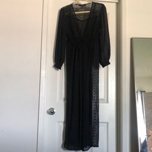 Sheer Crochet Laced Like Duster Kimono